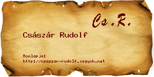 Császár Rudolf névjegykártya