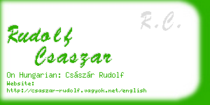rudolf csaszar business card